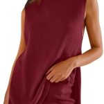 ANRABESS Women Summer 2 Piece Outfits Sleeveless Knit Sweater Top & Shorts Soft Lounge Sets Travel Beach 2024 Clothes